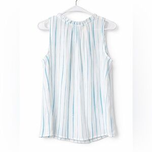 Banana Republic Sleeveless Stripe Blouse Blue White Size Small NWT